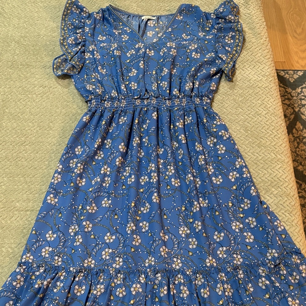 Max Studio Blue Floral Maxi Dress